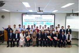 The middle-level management of the G.I Cat Van Loi electrical conduit manufacturing plant is trained in Japanese quality management by JICA at VJCC - HCM